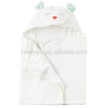 Smiling White Bear Style Hooded Baby Bath Towel,Extra Soft 100% Cotton Hooded Towel